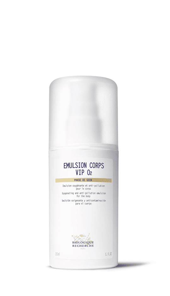 Emulsion Corps VIP O<sub>2</sub>, Soin sébo-rééquilibrant purifiant. Visage, corps, cuir chevelu.