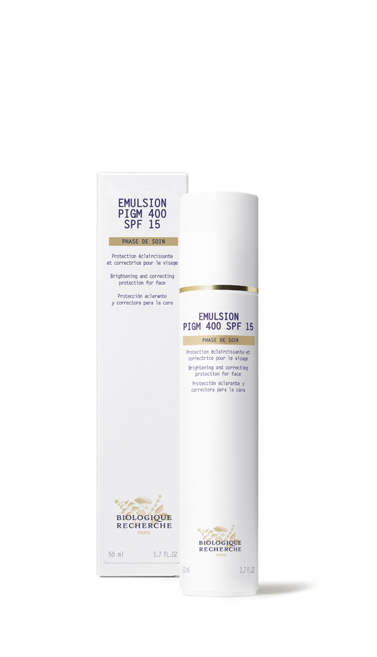 Emulsion PIGM 400 SPF 15, Anti-wrinkle, smoothing biocellulose mask for face